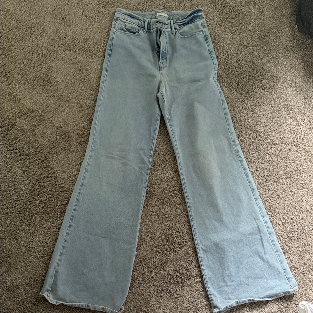 Good American Light Blue Wide Leg Jeans